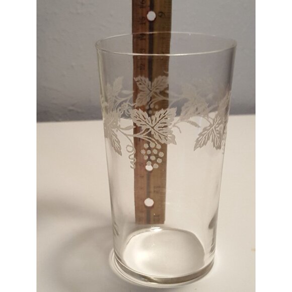 Barlett Collins Grapes And Leaves Embossed Drinking Glass Tumbler 16oz Replaceme - Picture 5 of 6